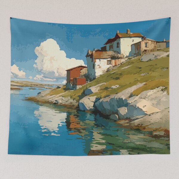 Item preview, Gamètì Northwest Territories Retro Lakeside Community Art designed and sold by TuncGK.