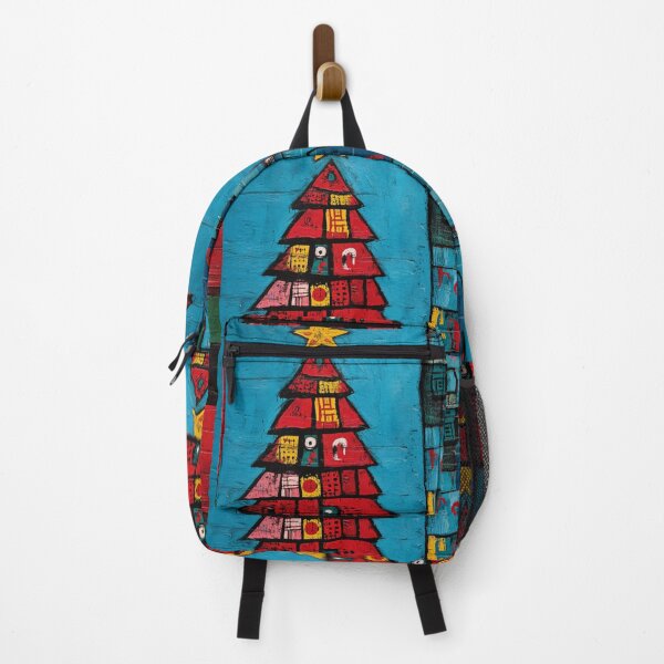 Item preview, A Vibrant Geometric Christmas Tree Mural with Bold Abstract Patterns and Star-Topped Splendor designed and sold by OlfactoART Studio.