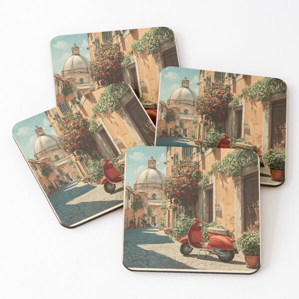 Item preview, Rome Retro Travel Art with Vintage Scooter and Dome View designed and sold by daila70.