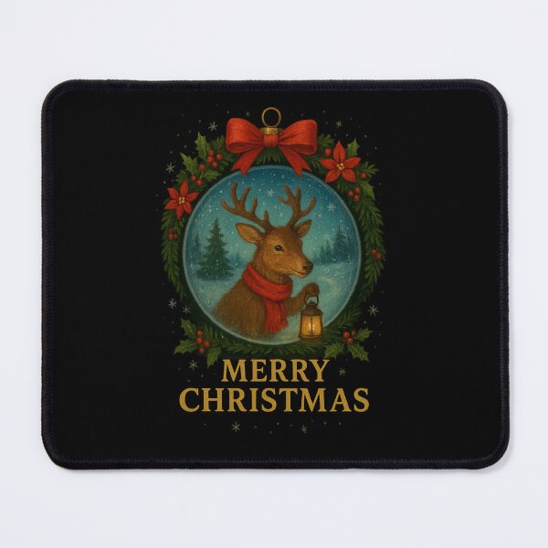 Item preview, Christmas Deer with Lantern – Vintage Holiday Illustration designed and sold by Animal Puns.