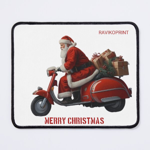 Item preview, Santa Riding a Three-Wheel Motorcycle – Funny Christmas Biker Design by RavikoPrint designed and sold by RavikoPrints.