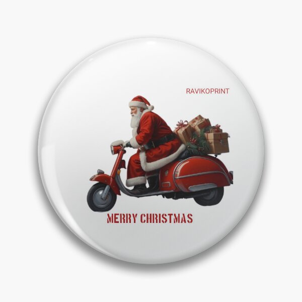 Item preview, Santa Riding a Three-Wheel Motorcycle – Funny Christmas Biker Design by RavikoPrint designed and sold by RavikoPrints.