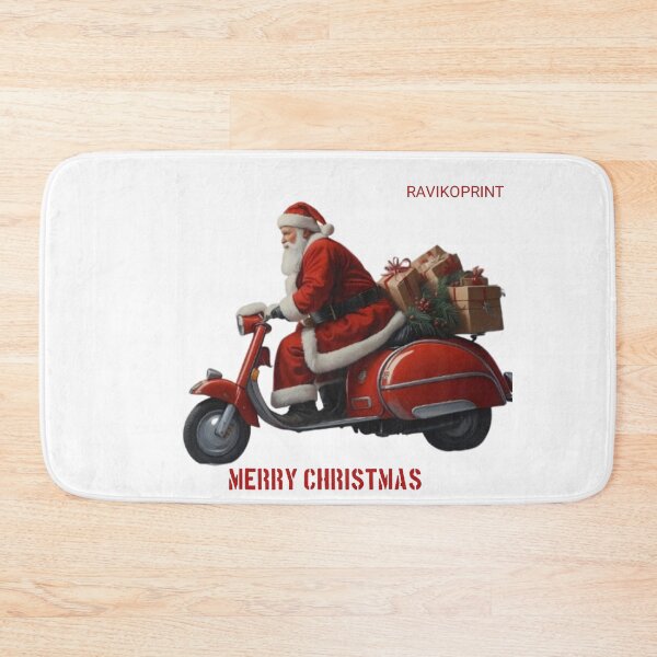 Item preview, Santa Riding a Three-Wheel Motorcycle – Funny Christmas Biker Design by RavikoPrint designed and sold by RavikoPrints.