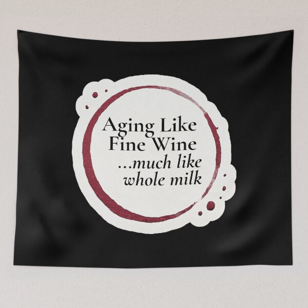 Item preview, Aging Like Fine Wine – Whole Milk – Gift for Older Sister • Minimal Typography • Wine Ring Aesthetic designed and sold by JacobKAurumhead.