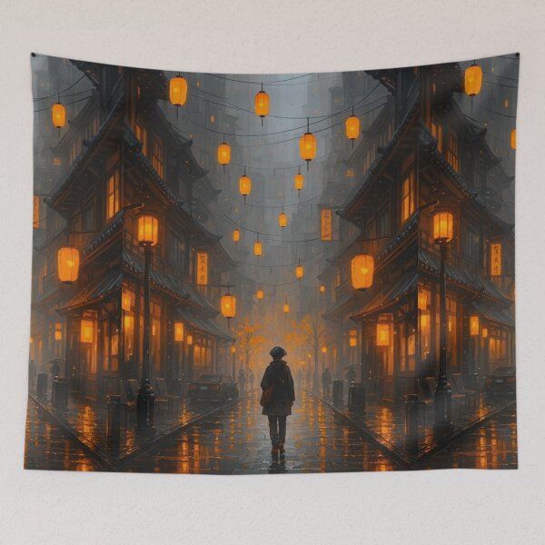 Item preview, City of Burning Lanterns – Glow of the Night designed and sold by ArtesioByZaber.