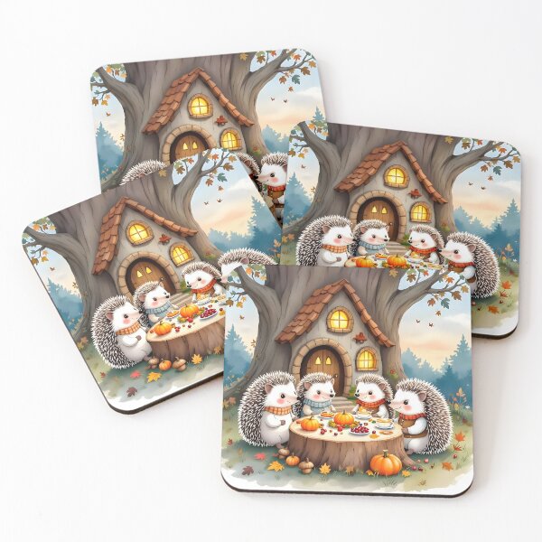 Item preview, Hedgehogs Family Autumn Feast designed and sold by Shelley Loewnau-Jones Studio.