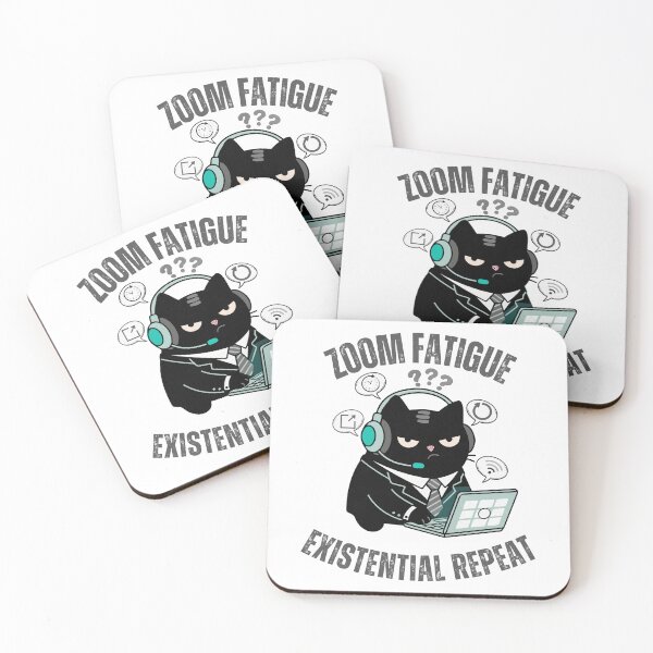 Item preview, Zoom Fatigue & Existential Repeat | WFH Corporate Burnout Cat | Black Scowl designed and sold by IAPICTURE.