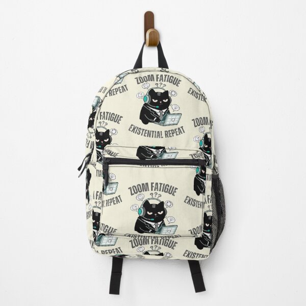 Item preview, Zoom Fatigue & Existential Repeat | WFH Corporate Burnout Cat | Black Scowl designed and sold by IAPICTURE.