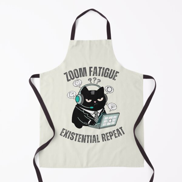 Item preview, Zoom Fatigue & Existential Repeat | WFH Corporate Burnout Cat | Black Scowl designed and sold by IAPICTURE.