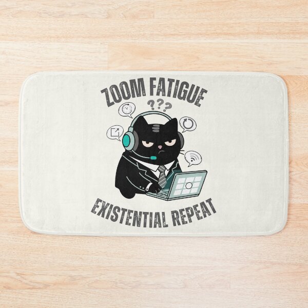 Item preview, Zoom Fatigue & Existential Repeat | WFH Corporate Burnout Cat | Black Scowl designed and sold by IAPICTURE.