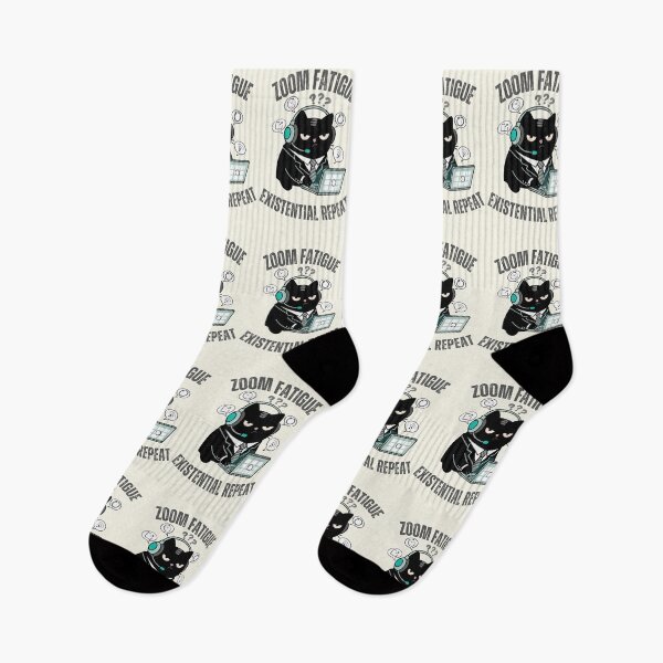 Item preview, Zoom Fatigue & Existential Repeat | WFH Corporate Burnout Cat | Black Scowl designed and sold by IAPICTURE.