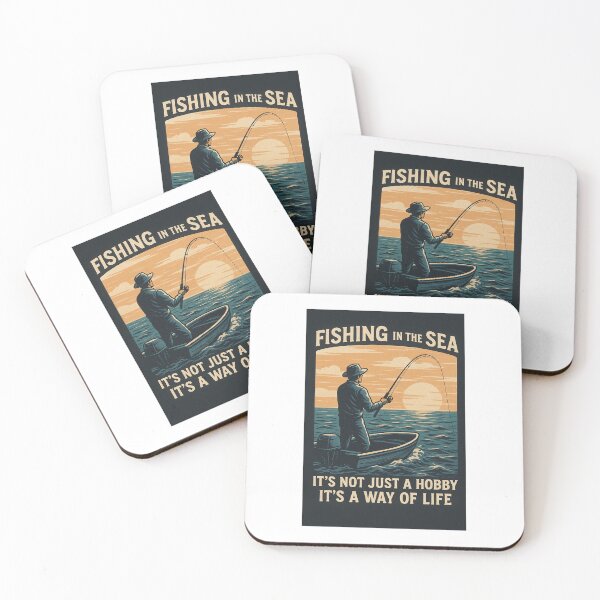Item preview, Sea Fishing Adventure – Vintage Fisherman Sunset Illustration designed and sold by azizbenmed.