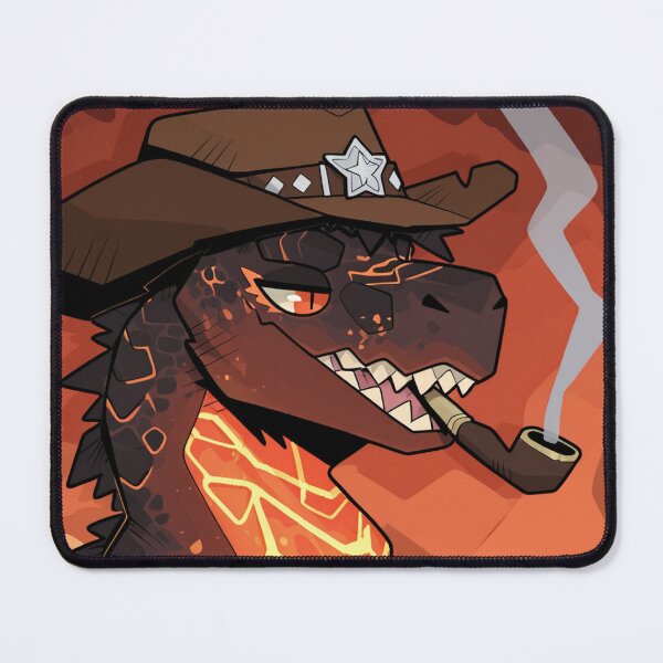 Item preview, Rugged Magma Dragon Sheriff Smoking A Pipe designed and sold by KaMow.
