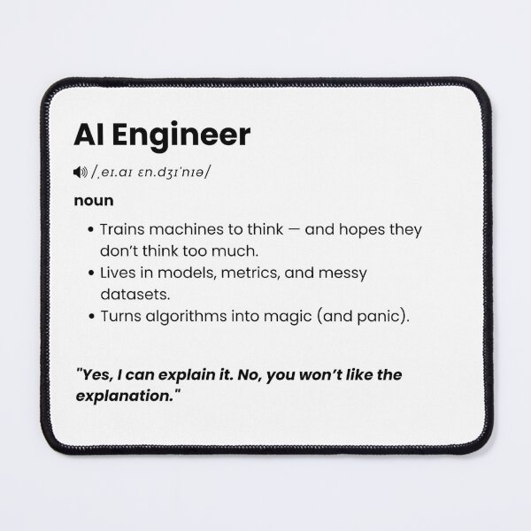 Item preview, AI Engineer Definition | Funny Machine Learning Gift for Data & AI Professionals designed and sold by Yuli Club.