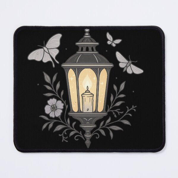 Item preview, Gothic Lantern with Moths – Cozy Witchcore Cottage Goth Light Art designed and sold by Mouraludia.