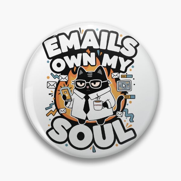 Item preview, Emails Own My Soul | Corporate Burnout & Office Chaos | Black Scowl designed and sold by IAPICTURE.