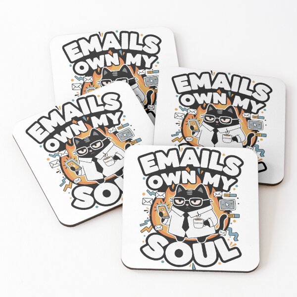 Item preview, Emails Own My Soul | Corporate Burnout & Office Chaos | Black Scowl designed and sold by IAPICTURE.