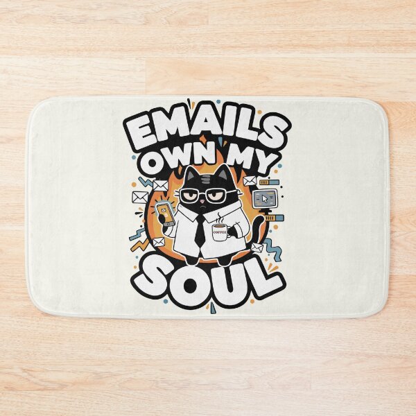 Item preview, Emails Own My Soul | Corporate Burnout & Office Chaos | Black Scowl designed and sold by IAPICTURE.