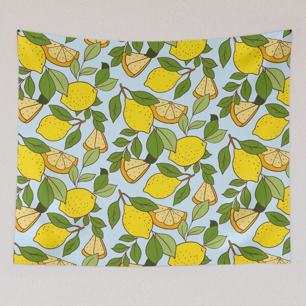 Item preview, Bright Yellow Hand-Drawn Lemon Citrus Pattern designed and sold by Olive Lane Creative.