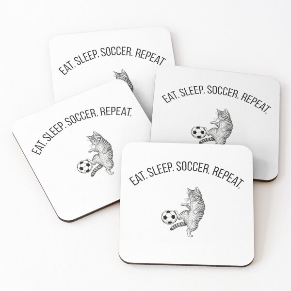 Item preview, Soccer Time – Cute Cat Playing Football Sticker designed and sold by SillyGooseLTD.