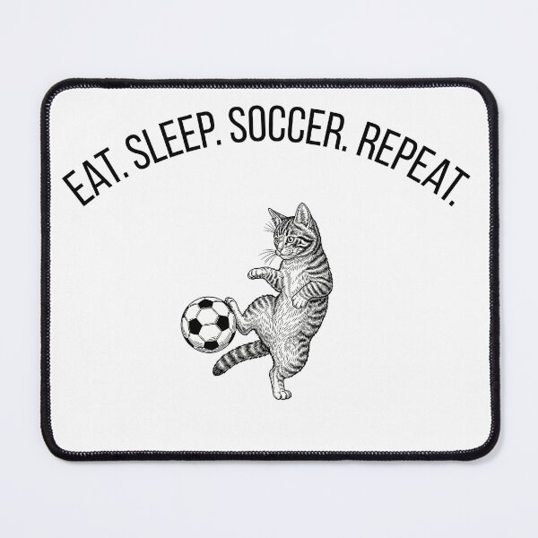 Item preview, Soccer Time – Cute Cat Playing Football Sticker designed and sold by SillyGooseLTD.