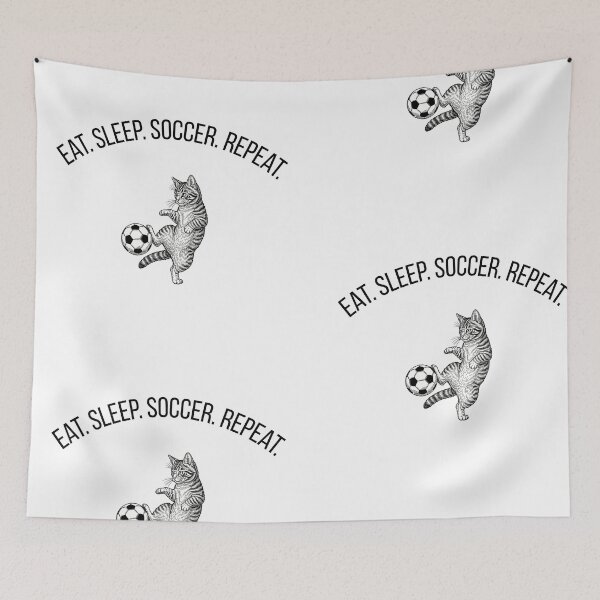 Item preview, Soccer Time – Cute Cat Playing Football Sticker designed and sold by SillyGooseLTD.
