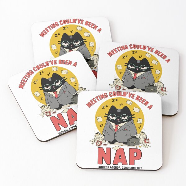 Item preview, Meeting Could've Been A Nap | Sleepy Corporate Cat | Black Scowl designed and sold by IAPICTURE.
