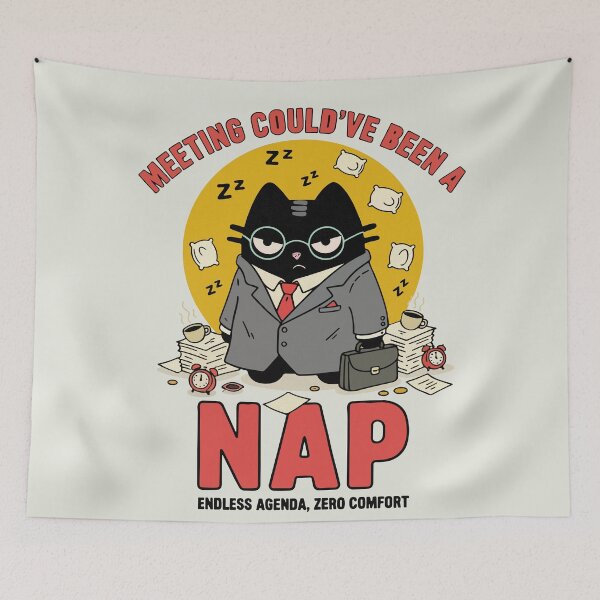 Item preview, Meeting Could've Been A Nap | Sleepy Corporate Cat | Black Scowl designed and sold by IAPICTURE.