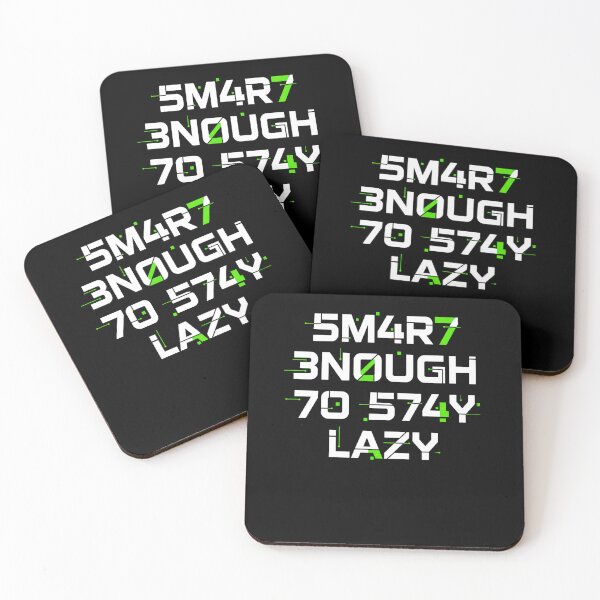 Item preview, Smart Enough To Stay Lazy – Tech Glitch Aesthetic Typography Design designed and sold by 519xdesign.