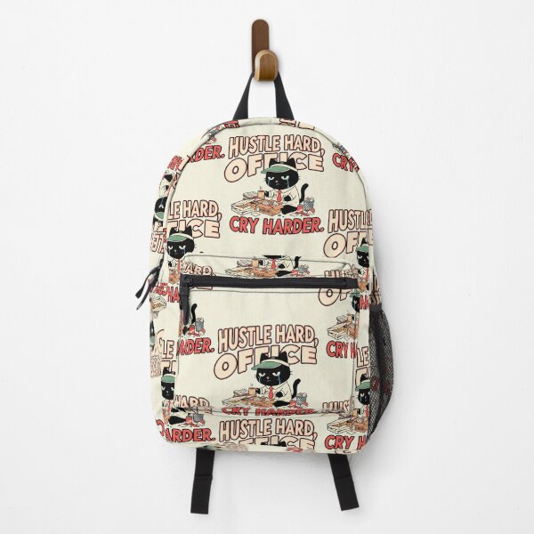 Item preview, Hustle Hard Office Cry Harder | Toxic Productivity & Burnout Cat | Black Scowl designed and sold by IAPICTURE.