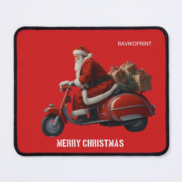 Item preview, Santa Riding a Three-Wheel Motorcycle – Funny Christmas Biker Design by RavikoPrint designed and sold by RavikoPrints.