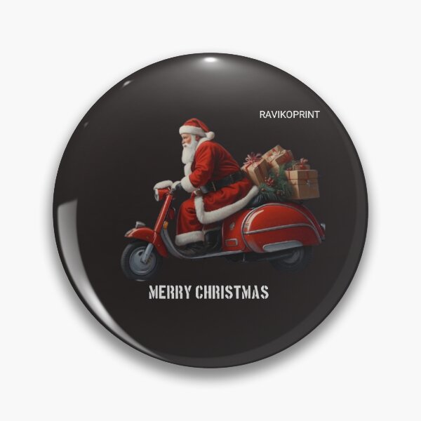 Item preview, Santa Riding a Three-Wheel Motorcycle – Funny Christmas Biker Design by RavikoPrint designed and sold by RavikoPrints.