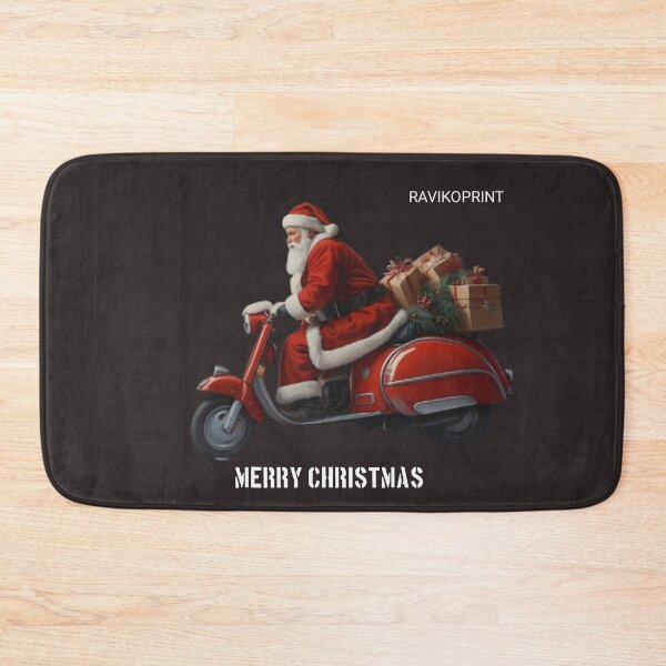Item preview, Santa Riding a Three-Wheel Motorcycle – Funny Christmas Biker Design by RavikoPrint designed and sold by RavikoPrints.