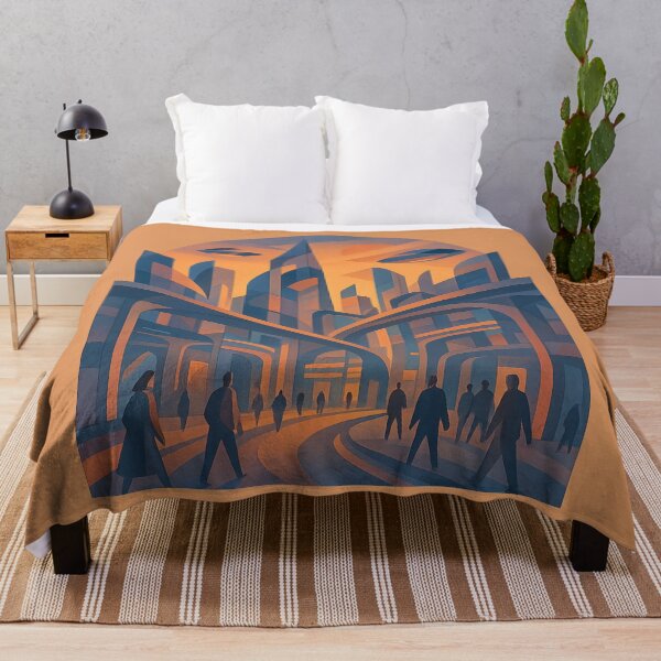 Item preview, Futuristic Picasso-Style Cityscape at Sunset. designed and sold by SilentPowerArt.