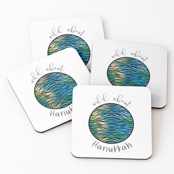 Item preview, Wild about Chanukkah, blue and green zebra stripes designed and sold by therapymama.