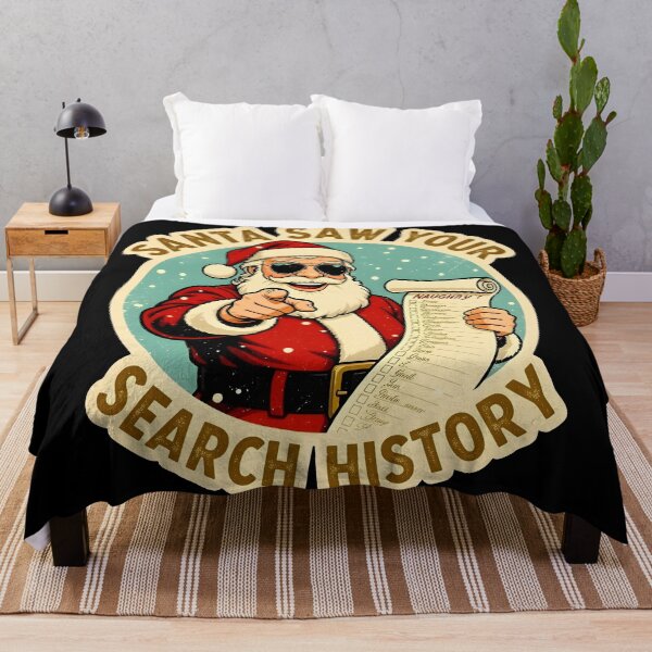 Item preview, funny holiday Santa Saw Your Search History designed and sold by Uglyandcute.