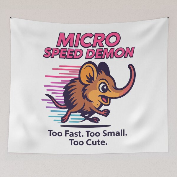 Item preview, Micro Speed Demon – Cute Elephant Shrew Running Retro Animal designed and sold by WildlifeInc.