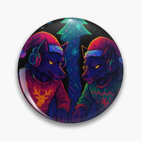 Item preview, Christmas DJ Wolves – Forest Electronic Rave designed and sold by BlackDot Studio.