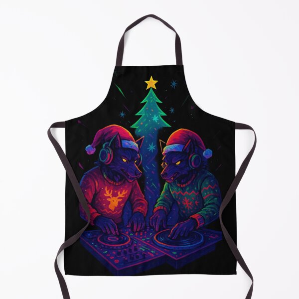 Item preview, Christmas DJ Wolves – Forest Electronic Rave designed and sold by BlackDot Studio.