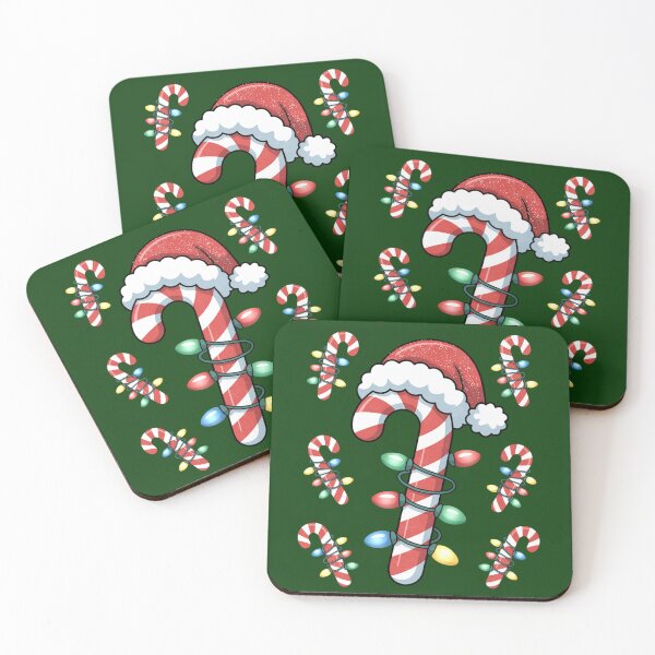 Item preview, Candy Cane Santa Christmas Lights Festive Holiday Art designed and sold by FreshVibe Prints.