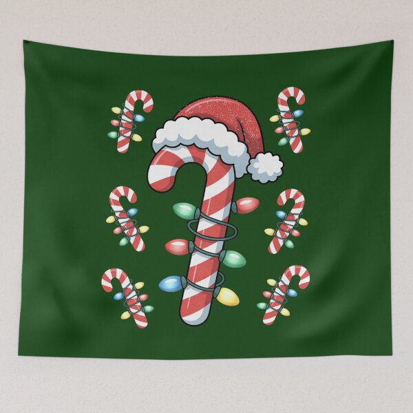 Item preview, Candy Cane Santa Christmas Lights Festive Holiday Art designed and sold by FreshVibe Prints.