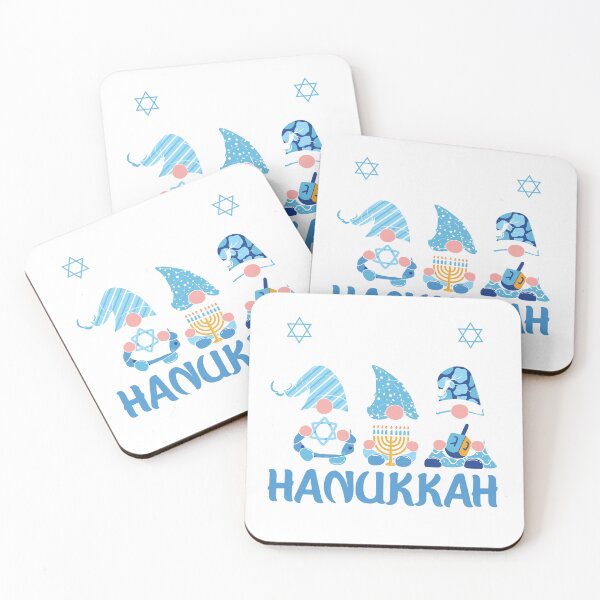 Item preview, Three Macabbee gnomes wish you a Happy Hanukkah designed and sold by Curious Frog.