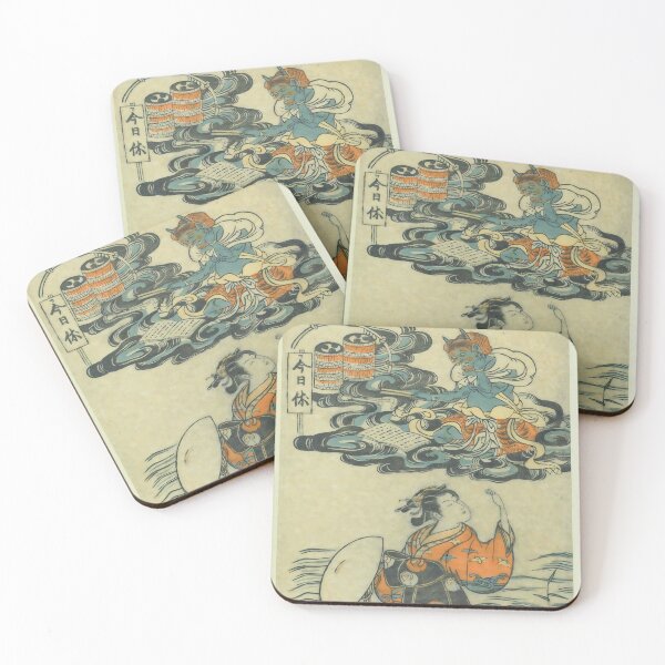 Item preview, Girl and the Thunder God Raijin – Vintage Japanese Ukiyo-e Print  designed and sold by Vintage by Kaya.