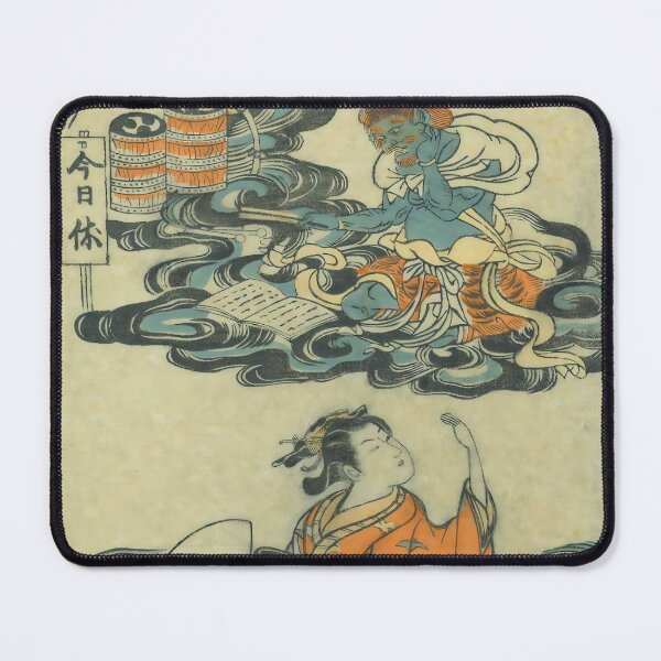 Item preview, Girl and the Thunder God Raijin – Vintage Japanese Ukiyo-e Print  designed and sold by Vintage by Kaya.