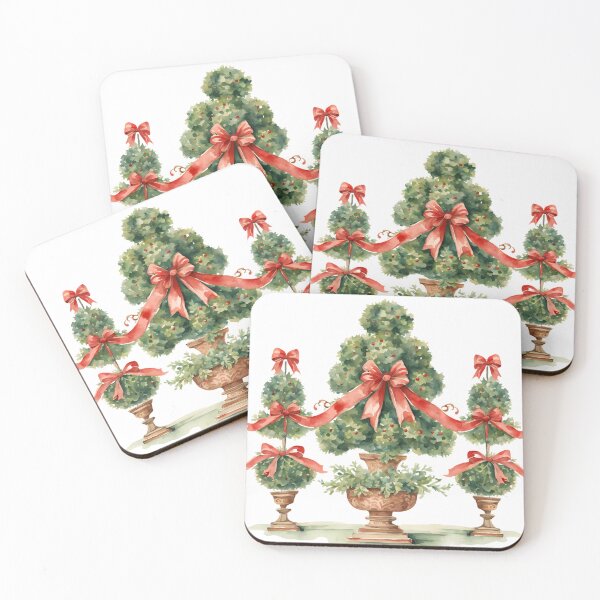 Item preview, Classic Christmas Topiary with Red Bows designed and sold by TheChinoiserie.