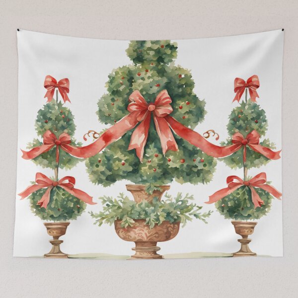 Item preview, Classic Christmas Topiary with Red Bows designed and sold by TheChinoiserie.