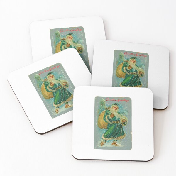 Item preview, Vintage Green Robe Santa Claus Christmas Greetings designed and sold by TeeARTHY.