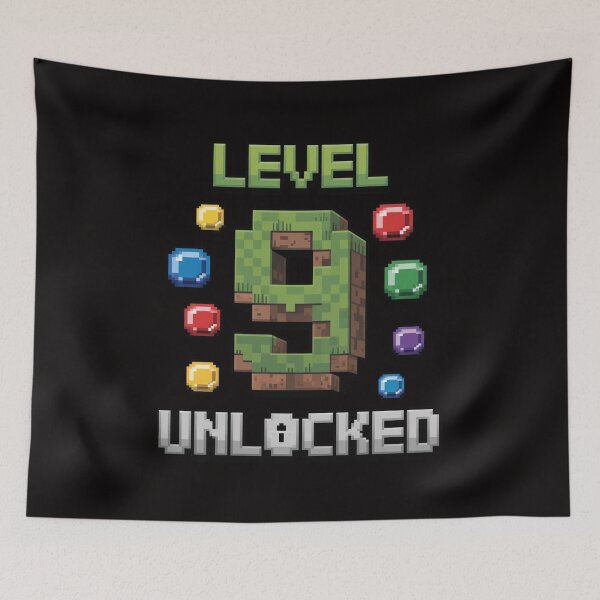 Item preview, Birthday Boy Level 9 Unlocked 9th Birthday Game Pixel designed and sold by margaridroso.