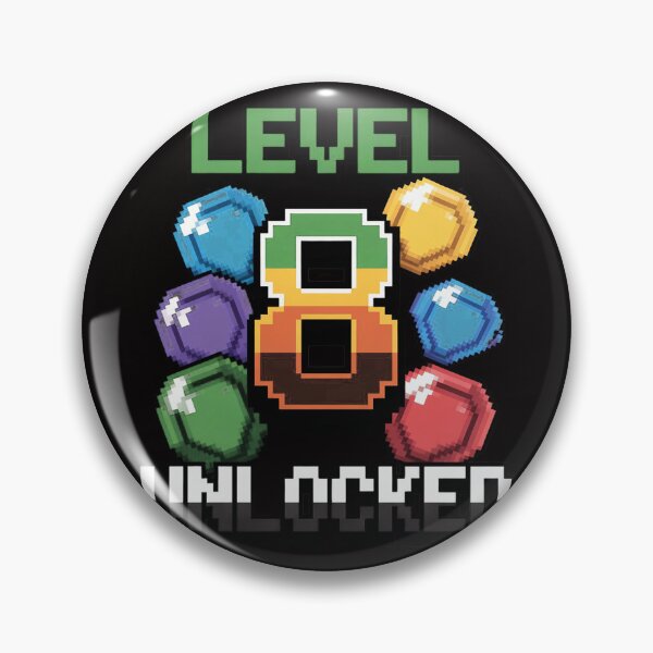 Item preview, Birthday Boy Level 8 Unlocked 8th Birthday Game Pixel designed and sold by margaridroso.