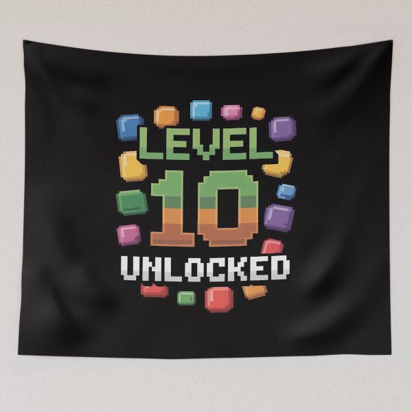 Item preview, Birthday Boy Level 10 Unlocked 10th Birthday Game Pixel designed and sold by margaridroso.